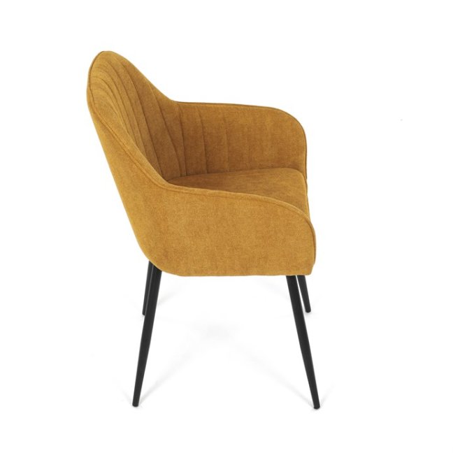 Jídelní křeslo JACOB — kov, látka, žlutá