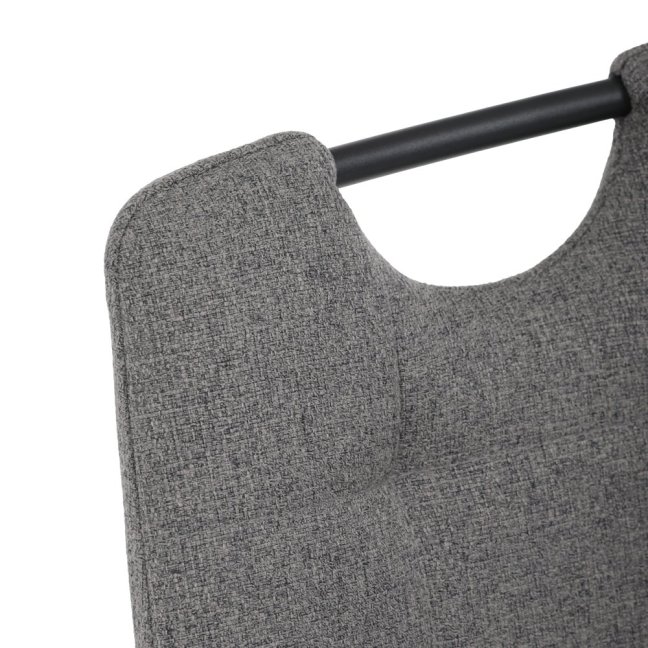 Jídelní židle KLAUDIUS — kov, látka, černá / šedá, nosnost 150 kg