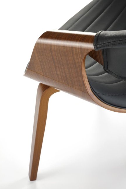 Jídelní křeslo BRANDON — překližka, ekokůže, ořech / černá