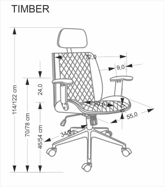 Kancelářská otočná židle TIMBER — ekokůže, ořech / černá