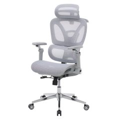 Kancelářská ergonomická židle PORTE — síťovina, šedá
