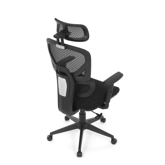 Kancelářská ergonomická židle TRAGEL — síť / látka, černá