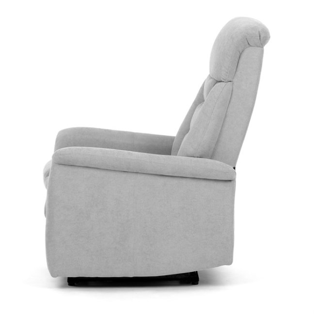 TV křeslo HUGO s elektrickým polohováním — látka, šedá