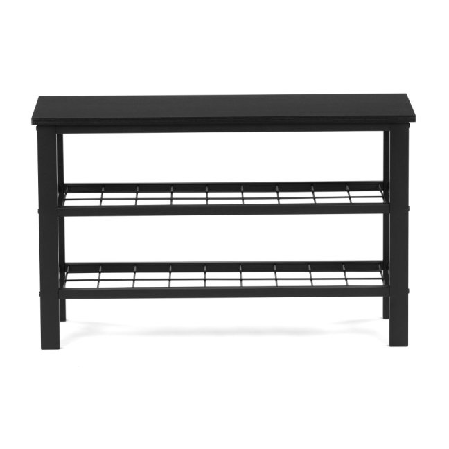 Botník ALBEDO — kov, MDF, černá