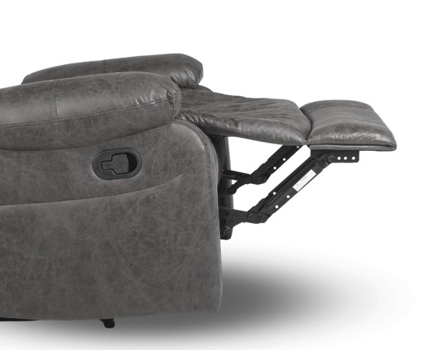 Relaxační polohovací TV křeslo HAVEN — látka, šedá, nosnost 130 kg