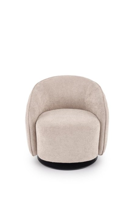 Designové otočné křeslo BASILIO — kov, látka, cappuccino