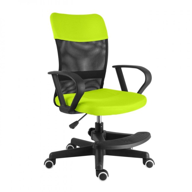 Dětská židle Neoseat MONKEY s podnoží — látka, černá / reflexní zelená
