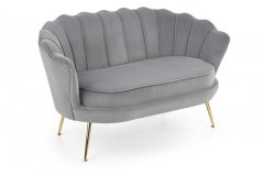 Designová pohovka AMORINITO XL — kov, látka, zlatá / šedá