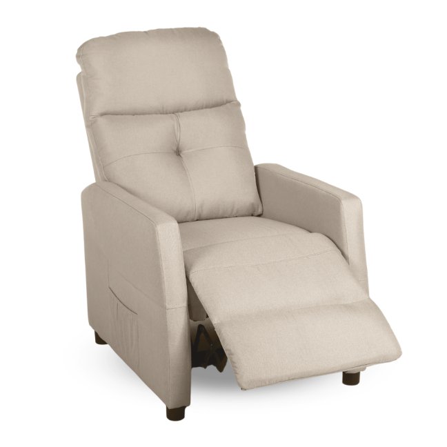 Relaxační polohovací TV křeslo MODO — látka, béžová, nosnost 130 kg