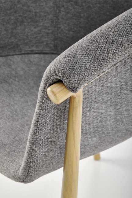 Jídelní křeslo HANNAH — kov, látka, přírodní / šedá