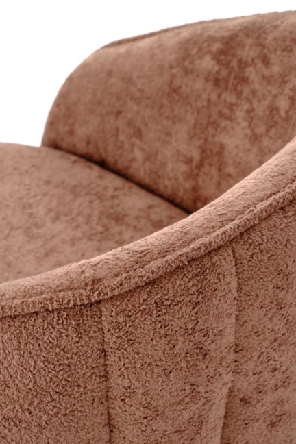 Designové otočné křeslo BASILIO — kov, látka, hnědá