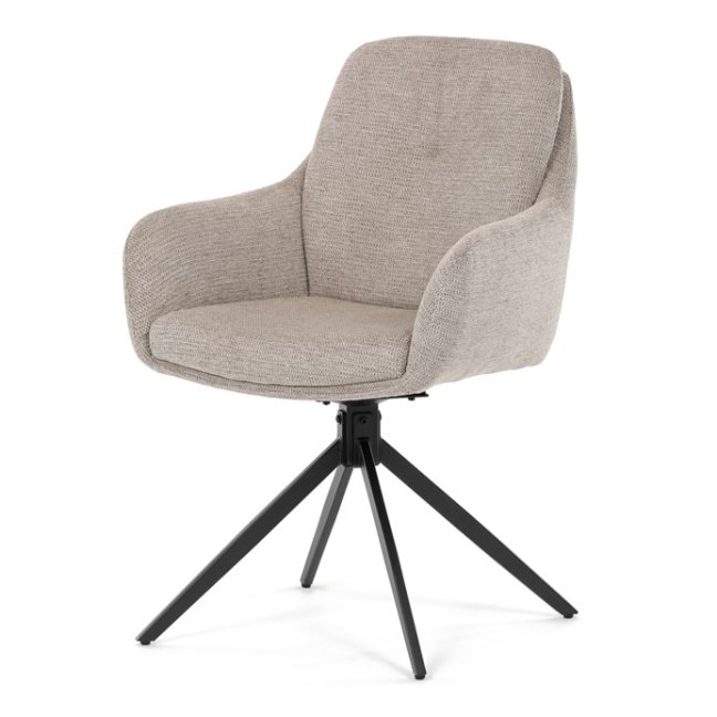 Jídelní otočné křeslo PAMELA — kov, látka, lanýžová