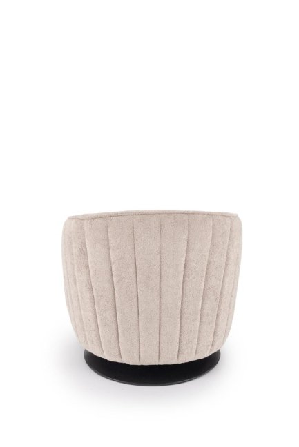 Designové otočné křeslo BASILIO — kov, látka, cappuccino