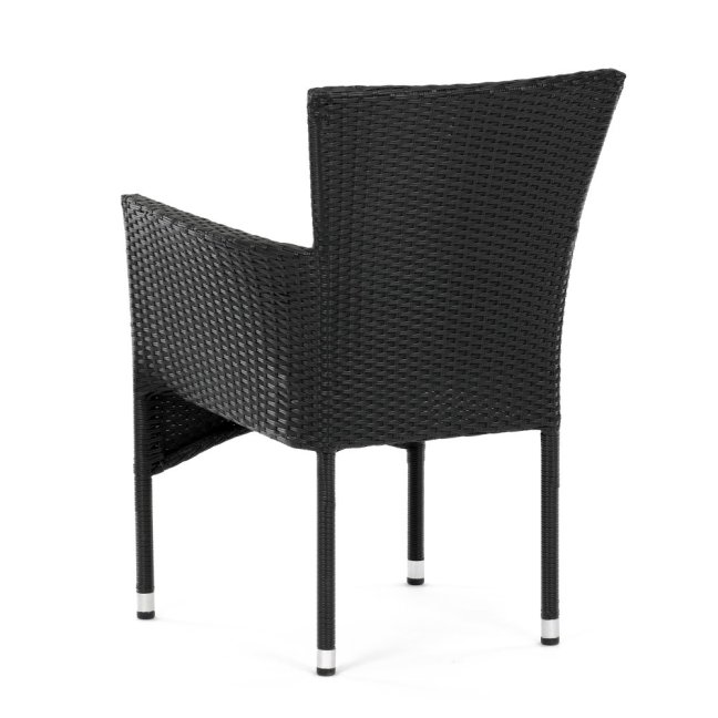 Zahradní křeslo BRIGITA — kov, umělý ratan, černá