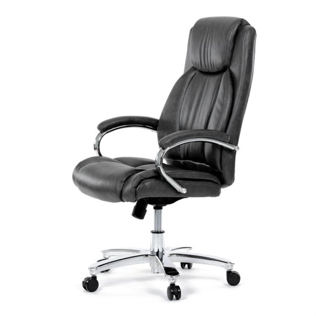 Kancelářské křeslo RYZAR — ekokůže, šedá