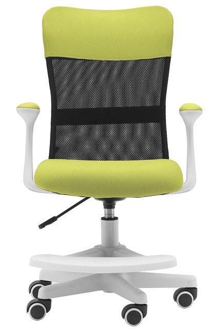 Dětská židle Neoseat MONKEY WHITE s podnoží — látka, bílá / zelená