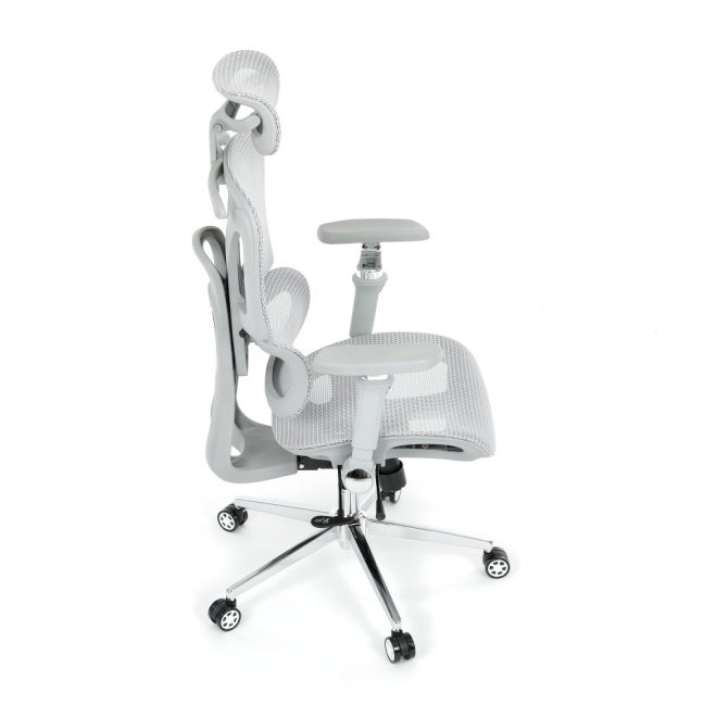 Kancelářská ergonomická židle PORTE — síťovina, šedá