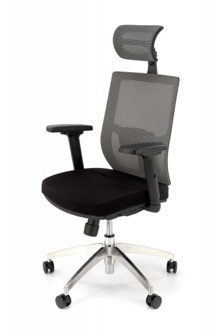 Kancelářská ergonomická židle ADMIRAL — síť / látka, černá