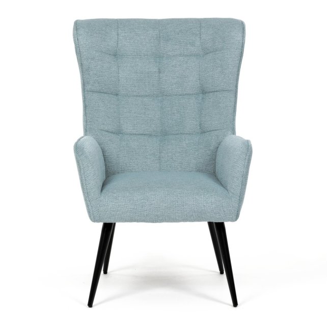 Relaxační křeslo ušák LOYD — látka, černá / mentolová