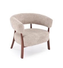 Designové křeslo UDON — kov, látka, cappuccino