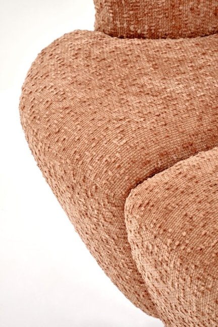Relaxační otočné křeslo FRESH — kov, látka, skořicová