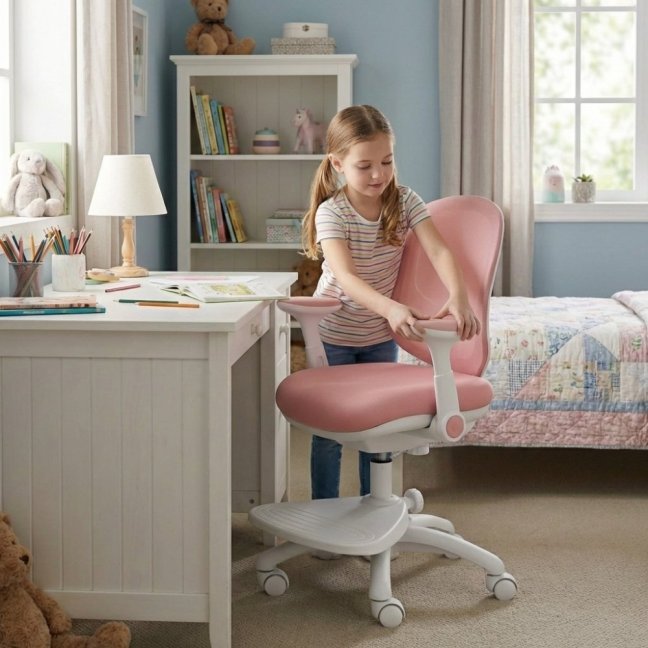 Dětská rostoucí židle Neoseat KIDDY ONE — látka, růžová