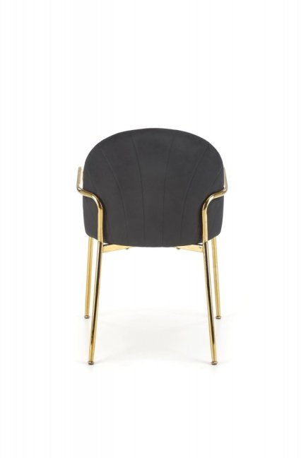 Jídelní křeslo RINET — kov, samet, zlatá / hnědá