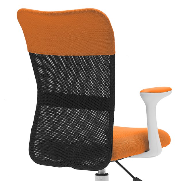 Dětská židle Neoseat MONKEY WHITE s podnoží — látka, bílá / oranžová