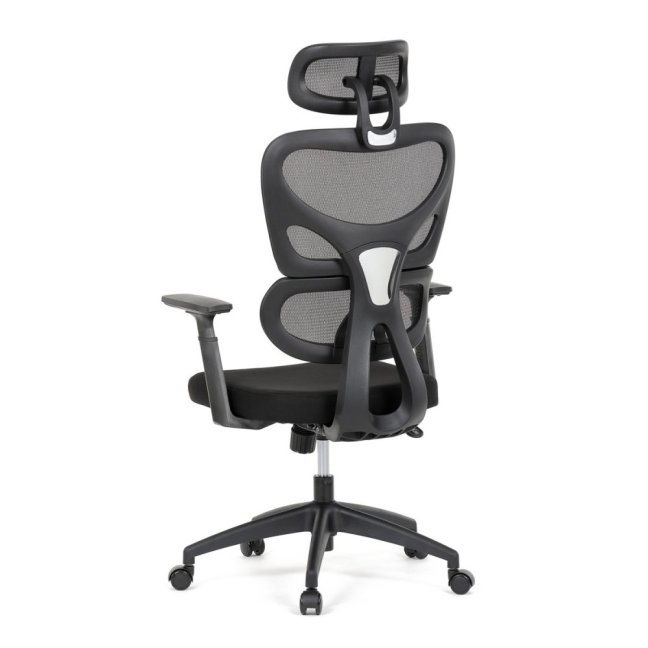 Kancelářská ergonomická židle GRANT — síť, látka, černá