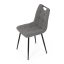 Jídelní židle KLAUDIUS — kov, látka, černá / šedá, nosnost 150 kg