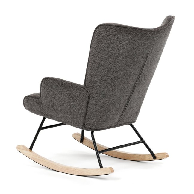 Houpací křeslo FABIAN — látka, šedá