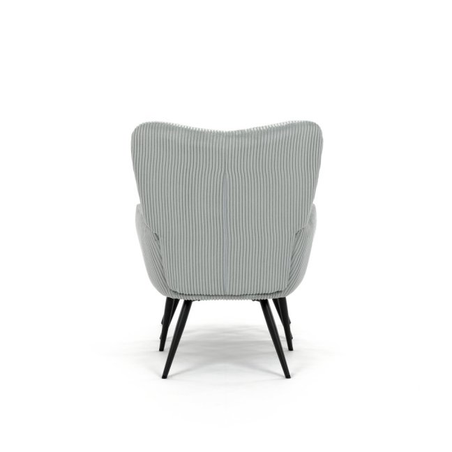 Relaxační křeslo ušák s taburetem ROYAL — kov, manšestr, mentolová