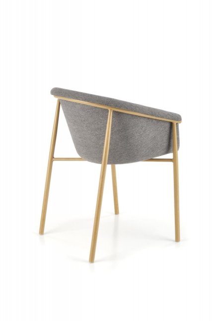 Jídelní křeslo HANNAH — kov, látka, přírodní / šedá