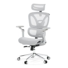 Kancelářská ergonomická židle PORTE — síťovina, šedá