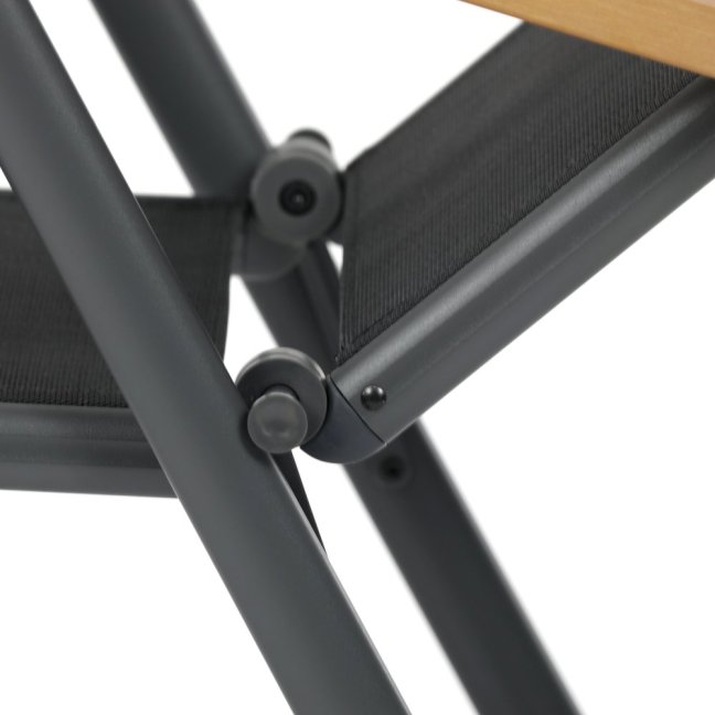 Zahradní skládací křeslo SORA — kov, textil, šedá