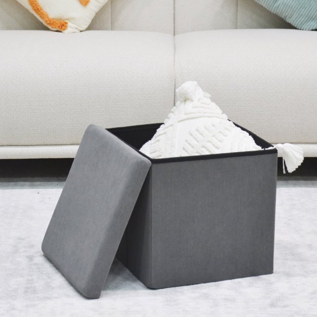 Taburet ADONIS s úložným prostorem — manšestr, více barev