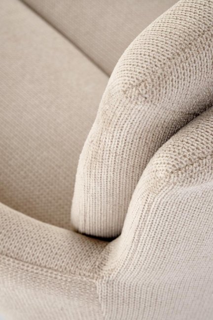 Jídelní otočné křeslo JEREMY — kov, látka, béžová