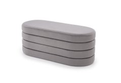 Taburet CALPI s úložným prostorem — látka, šedá