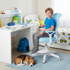 Dětská rostoucí židle Neoseat JUNI 006 — látka, pratelný potah, modrá