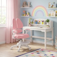 Dětská rostoucí židle Neoseat KIDDY TWO — látka, pratelný potah, růžová