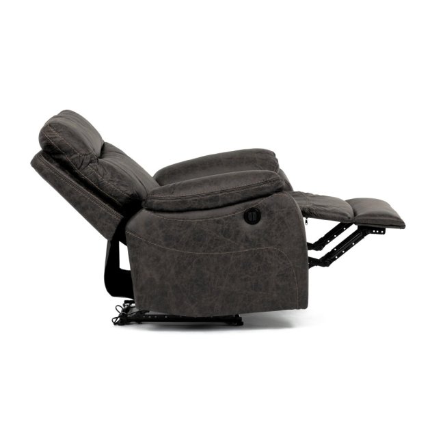 Relaxační křeslo BENNY s elektrickým polohováním — látka, tmavě hnědá