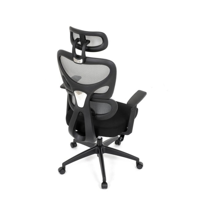 Kancelářská ergonomická židle GRANT — síť / látka, černá / šedá