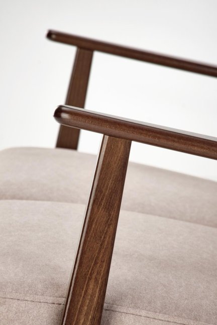 Designová dvojsedačka MILANO — masiv, látka, ořech / béžová