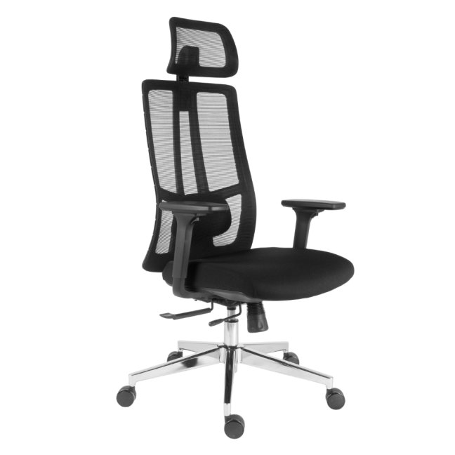 Kancelářská ergonomická židle Neoseat SPINO — látka, černá, nosnost 150 kg