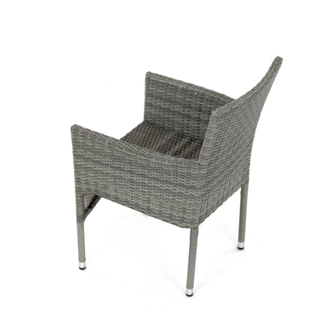 Zahradní křeslo BRIGITA — kov, umělý ratan, šedá