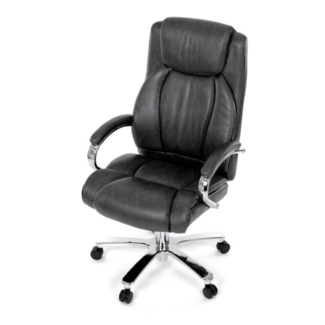 Kancelářské křeslo RYZAR — ekokůže, šedá