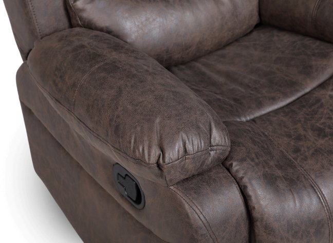 Relaxační polohovací TV křeslo HAVEN — látka, hnědá, nosnost 130 kg