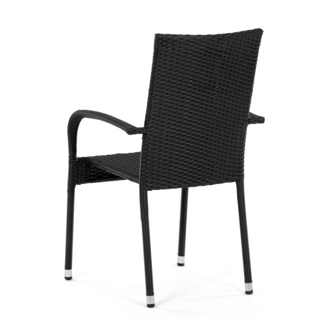 Zahradní křeslo SELEN — kov, umělý ratan, černá