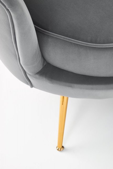 Designová pohovka AMORINITO XL — kov, látka, zlatá / šedá