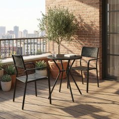 Zahradní stolek BAROG — kov, plast, černá